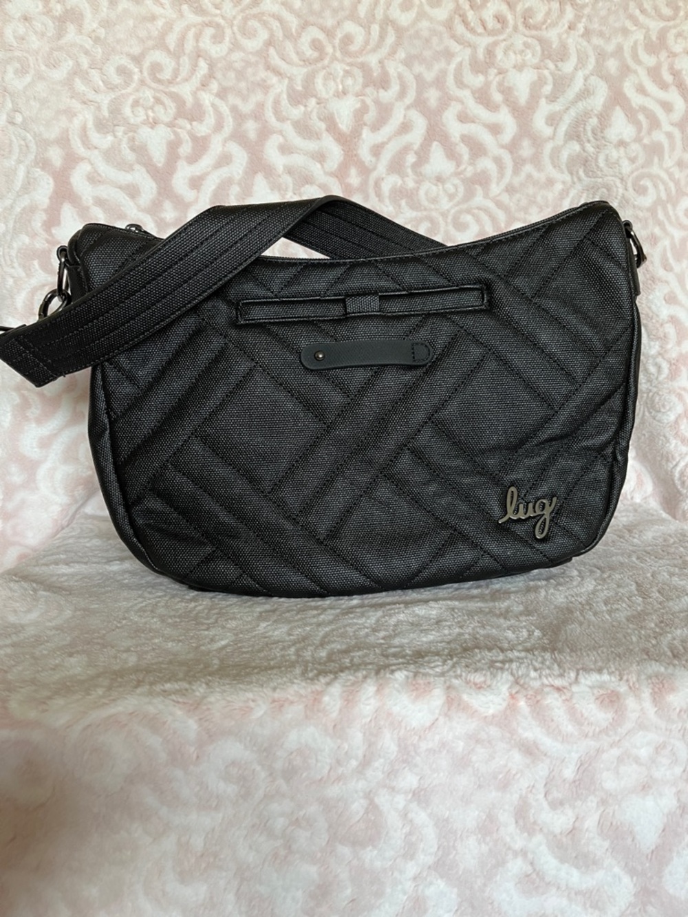 LUG - NWOT- Harmony Matte Luxe Vegan Leather Crossbody/Shoulder Bag - Black Onyx